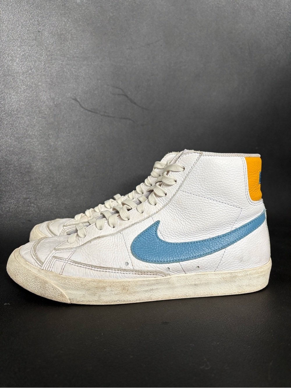 Nike Blazer Mid ‘77 By You Custom White Blue Sneakers Men’s 9